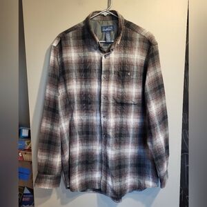 Arnold Palmer Flanel Brown Shirt, Size Large